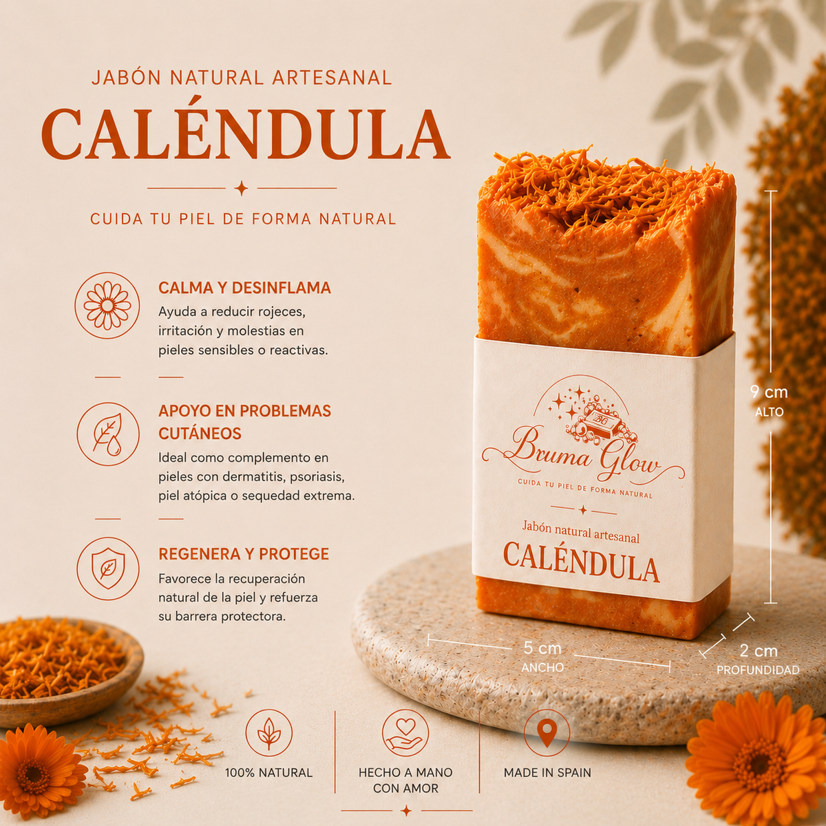 Jabón Artesanal de Caléndula