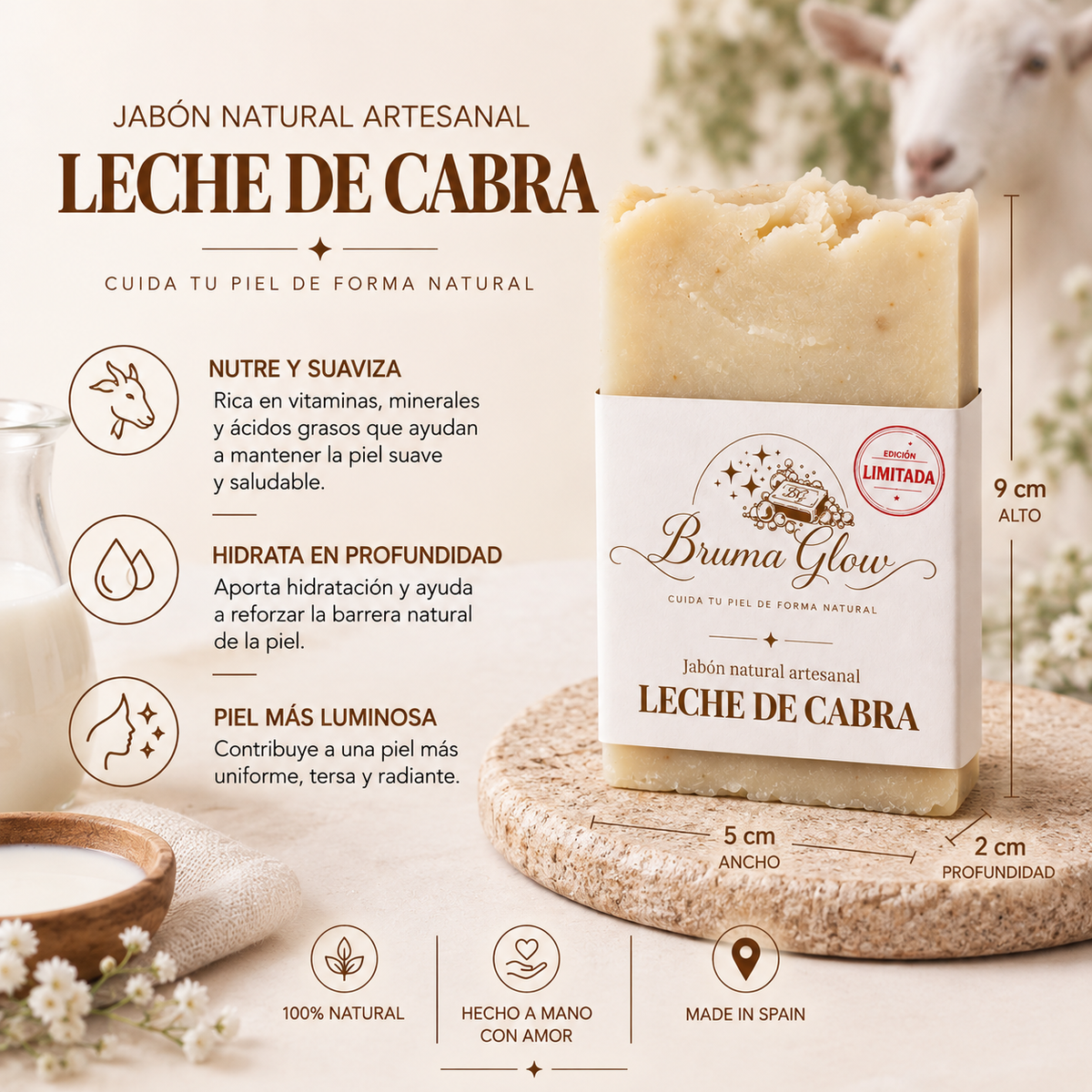 Jabón artesanal de Leche de Cabra (Edición Limitada)
