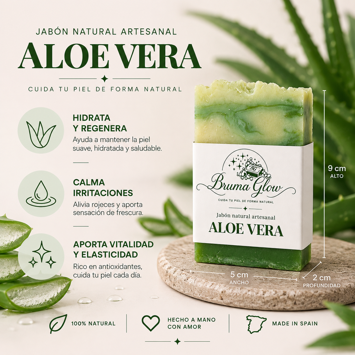 Jabón Artesanal de Aloe Vera